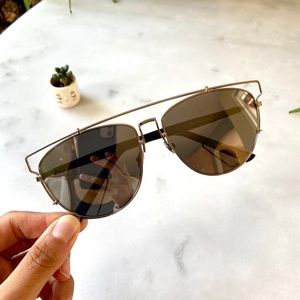 Retro futuristic reflective silver sunglasses